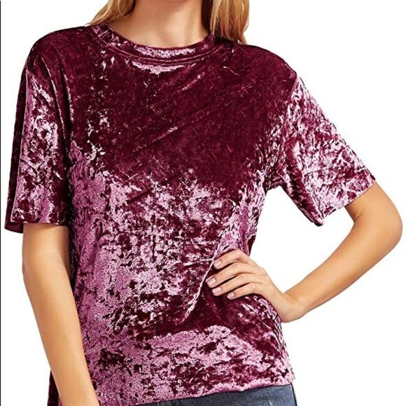 Chico’s Velvet Crushed Short Sleeve Top Size 3 - Picture 8 of 9